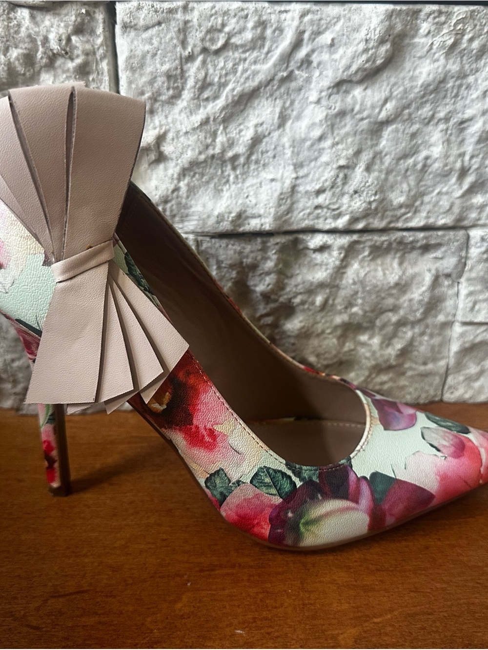 Betsey Johnson Kammiee Floral Pointed Toe High Heel Pump in Blush